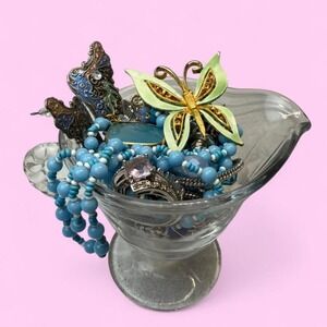 Vintage Butterfly Mystery Jewelry Jar